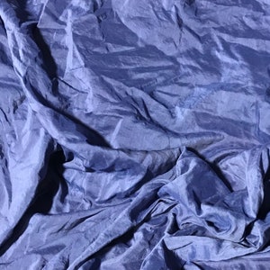 Handgefärbter Denim Blau - Seide/Baumwolle Voile Stoff