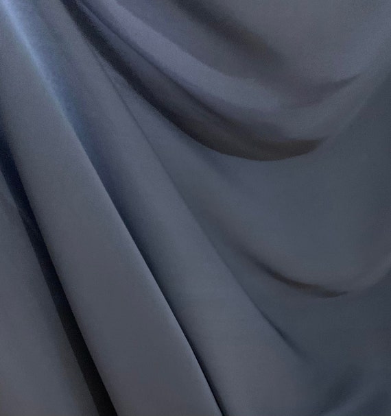 gray chiffon fabric - Smoke Gray - 16mm Silk Crepe Georgette Chiffon Fabric