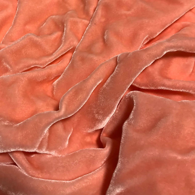 PINK PEACH Hand Dyed Silk Velvet Fabric Etsy