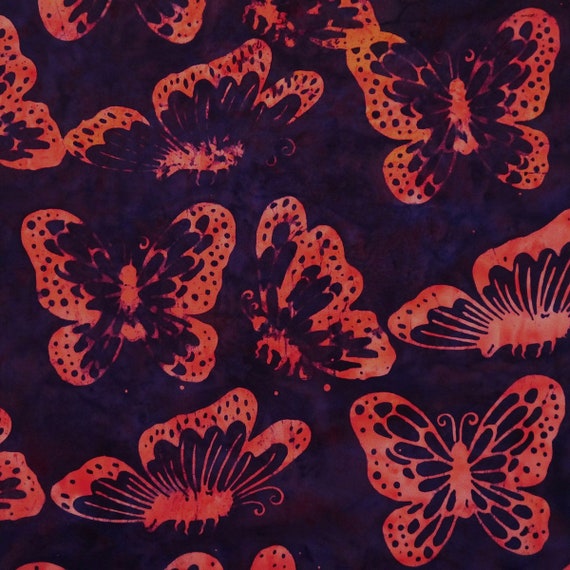 Batik by Mirah Cotton Fabric Indigenous Blanket Dalhousie Butterflies