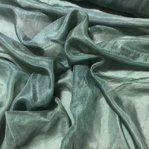 Hand Dyed SAGE GREEN China Silk HABOTAI Fabric