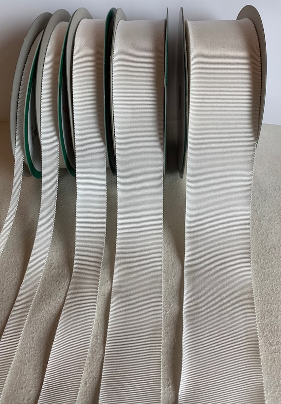 ivory none - Ivory 100% Rayon Petersham Ribbon (5 Widths to choose from)