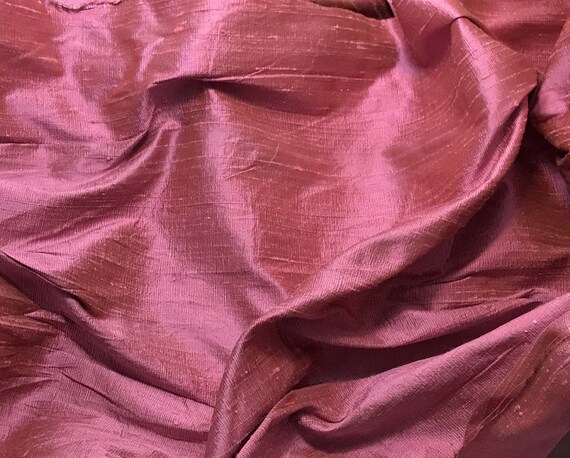 100/% SILK DUPIONI FABRIC HOT PINK 148 CRAFTS JACKETS DRESSES SUITS