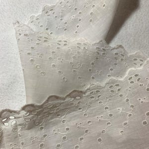 Vintage Cotton Batiste Eyelet Trim White 4&quot; wide