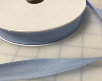 LIGHT BLUE Poly Cotton Single Fold Bias Tape Made in France 3/4"