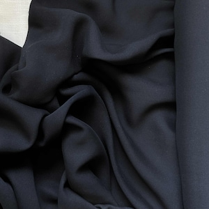Black - 18mm Silk Crepe Georgette Chiffon Fabric