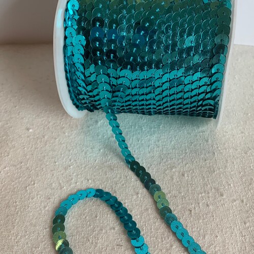 Iridescent Aqua Blue Sequin Ribbon 1/4 Wide 5 Yards - Etsy