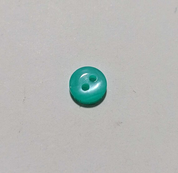 aqua none - Green Aqua Tiny Baby or Doll 2 Hole Plastic Button -8mm / 5/16 inch - Dill Buttons Set of 2