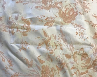 Bu148*Fabric/Cushion Cover/Runner*Peach blossom Teal Faux Silk Kimono Brocade