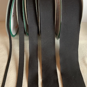 Black 100% Rayon Petersham Ribbon (5 Widths to choose from)