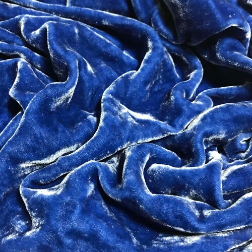 ROYAL BLUE Silk Velvet Fabric Etsy