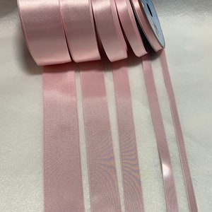 Baby Pink Double Sided Satin Ribbon - Made in France (7 Widths to choose from)