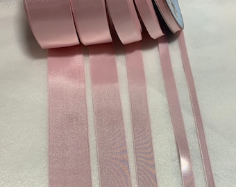 Baby Pink Double Sided Satin Ribbon - Made in France (7 Widths to choose from)