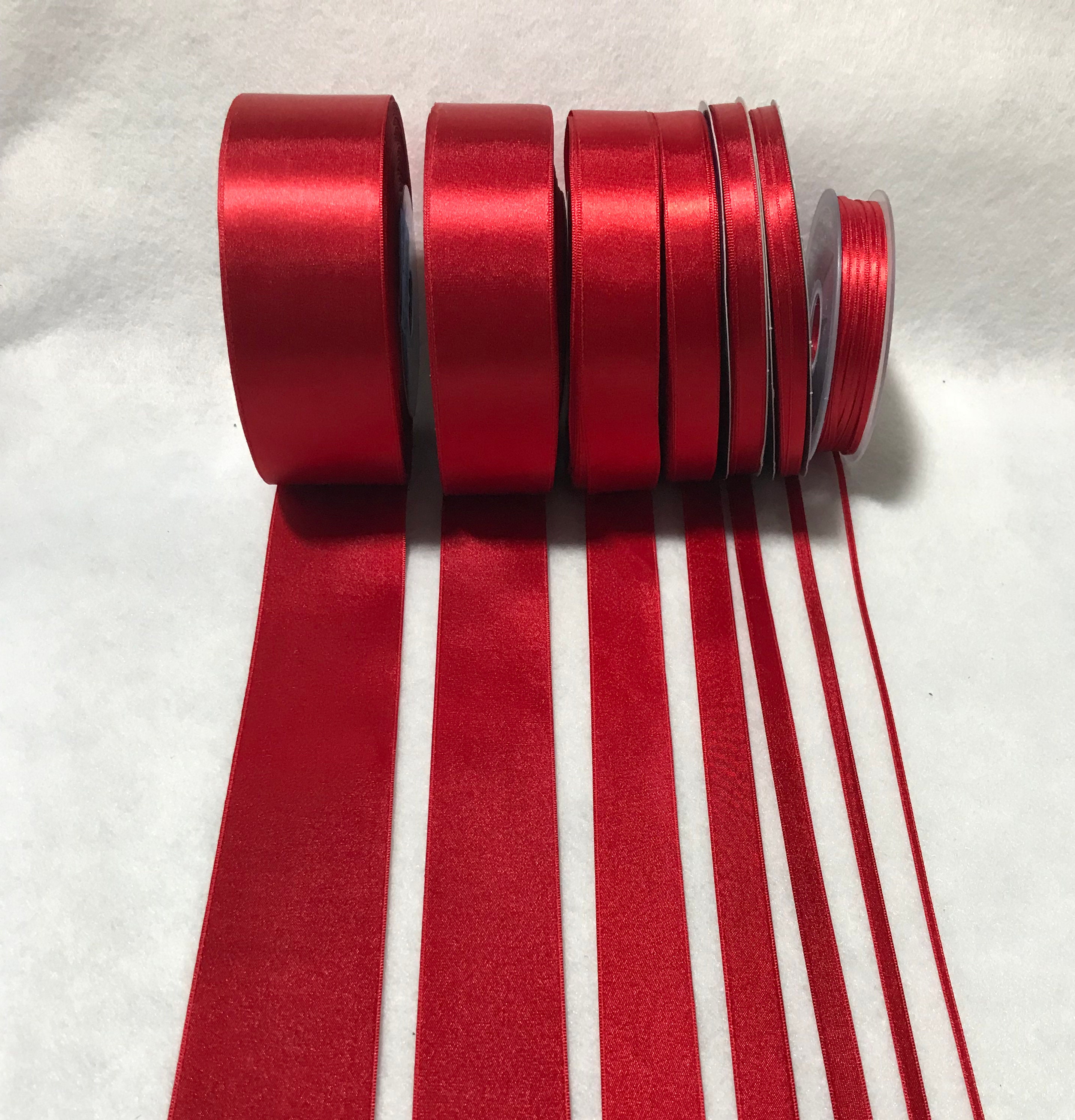 Red Satin Ribbon 1-1/2 Inches x 25 Yards, Solid Color Fabric Ribbon for  Gift Wrapping, Crafts, Hair Bows Making, Wreath, Wedding Party Decoration  and