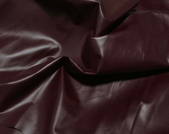 DARK BURGUNDY Supple Lambskin Leather Hide 8"x8" Piece