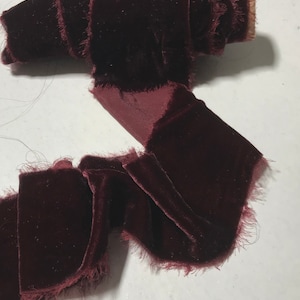 Burgundy Red Silk Velvet Ribbon ( 4 Widths to choose from)