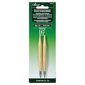 Clover Needlecraft Takumi Bamboo verwisselbare rondbreinaalden maat 13/9.0 mm