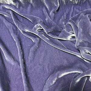 LAVENDER PURPLE Hand Dyed Silk Velvet Fabric