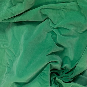 Hand Dyed Cotton VELVETEEN Fabric KELLY GREEN - 54&quot; wide