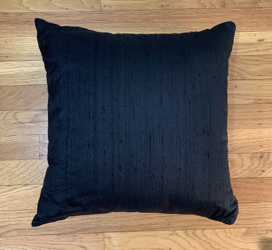 100 Silk Dupioni Pillow Cover in BLACK Handmade Etsy