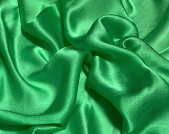 Apple Green - Silk Satin Faced Chiffon Fabric