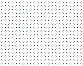 Swiss Dot on White Navy Blue - Riley Blake Cotton Fabric