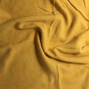 GOLDEN YELLOW Hand Dyed Raw Silk Squares Weave Check NOIL Fabric