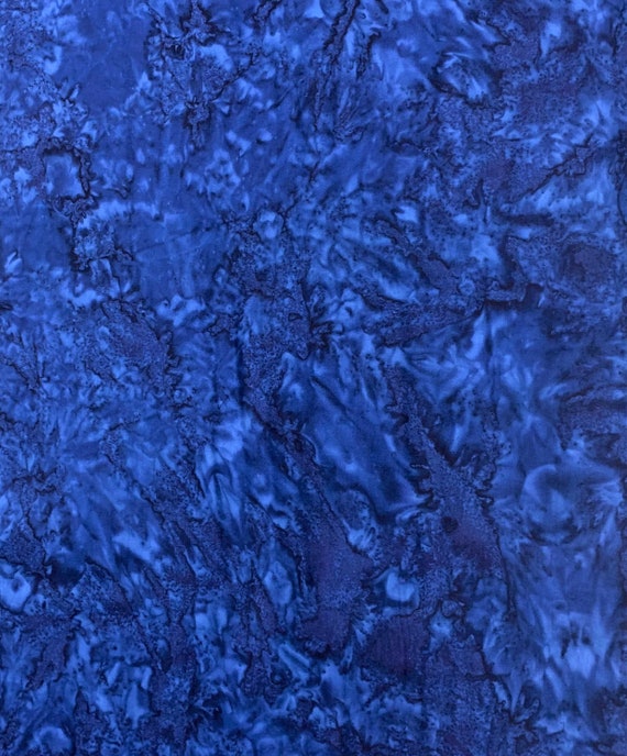 sapphire cotton fabric - Sapphire Blue Shadows - Banyan Batik Tone on Tone 100% Cotton Fabric