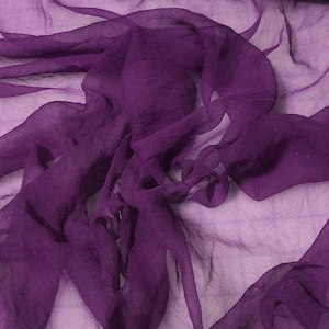 Hand Dyed PURPLE - Silk Gauze Chiffon Fabric