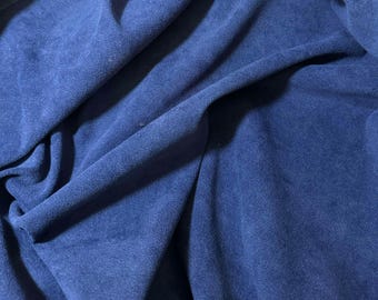 Midnight Blue - Short Pile Upholstery Weight Velour Velvet Fabric