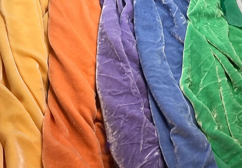 Pastels Sample Set Hand Dyed Silk Velvet Fabric 1/4 Yard Etsy Canada