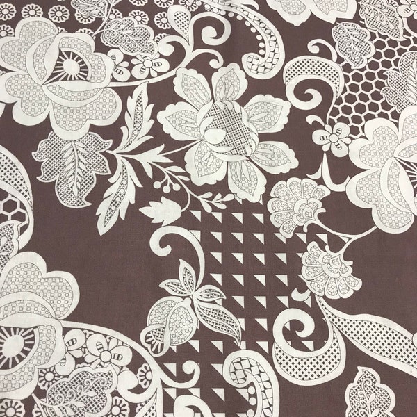 Simply Eclectic Aubergine Lace Floral - Hoffman Cotton Fabric