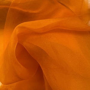 Handgefärbter PUMPKIN ORANGE - Seidenorganza-Stoff