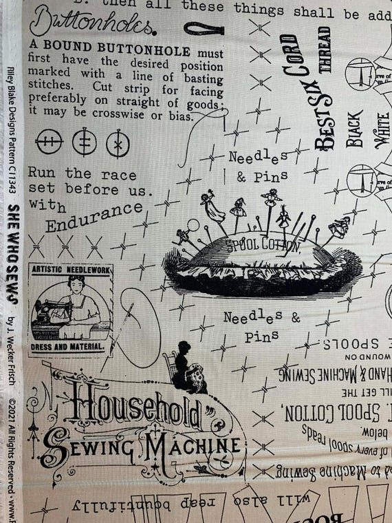 gray none - 22" increments She Who Sews Gray Vintage by J Wecker Frisch Riley Blake Cotton Fabric