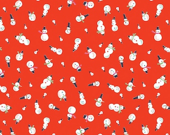 Way Up North Snowman Red - Riley Blake Cotton Fabric