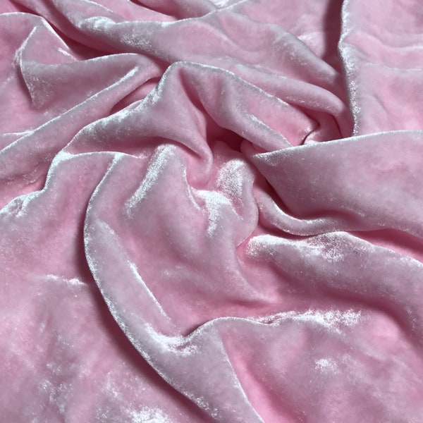 BABY PINK Hand Dyed Silk Velvet Fabric