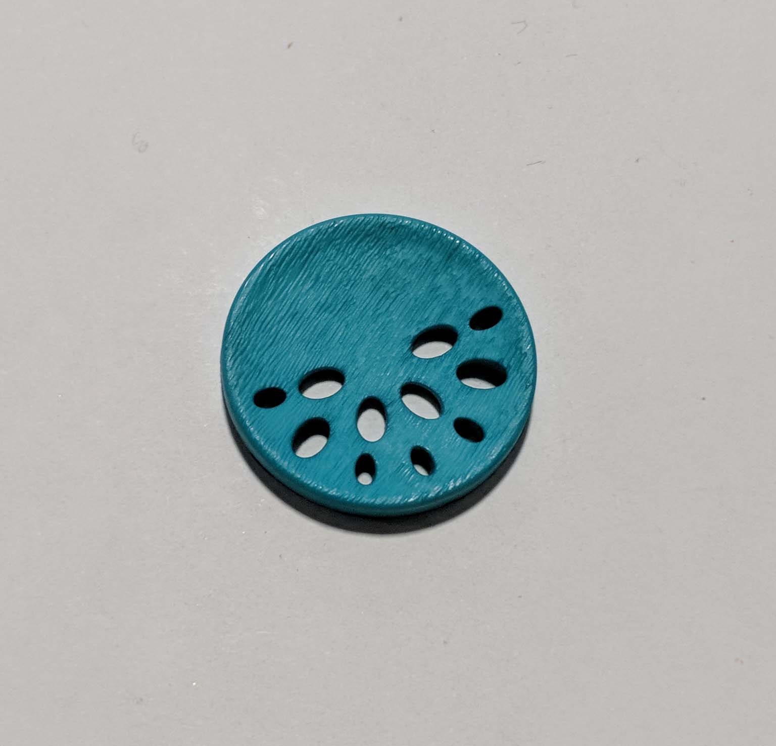 Turquoise Art Nouveau Decorative Plastic Button - 28mm / 1 1/8 inch - Dill Buttons Brand