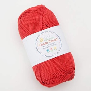 May include: A ball of red 100% cotton yarn labeled "Chunky Thread by Lori Holt of Bee in My Bonnet".