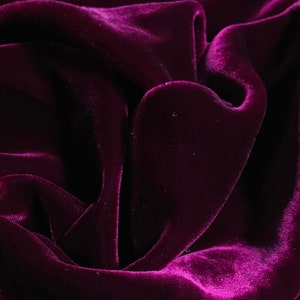 IRIDESCENT DEEP FUCHSIA Silk Velvet Fabric