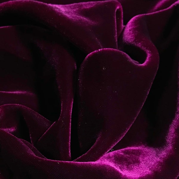 IRIDESCENT DEEP FUCHSIA Tissu velours de soie