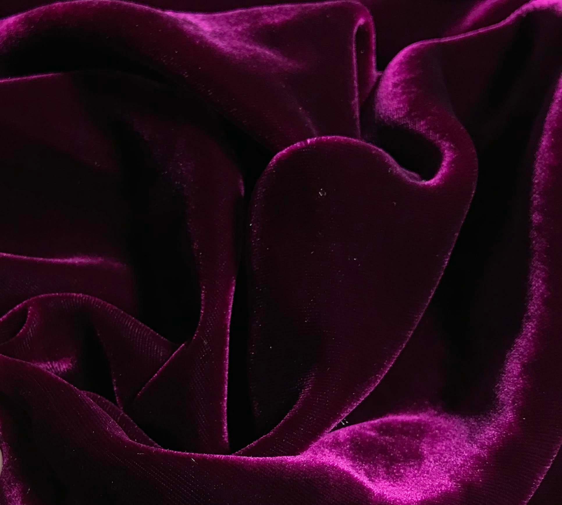 IRIDESCENT DEEP RED Silk Velvet Fabric