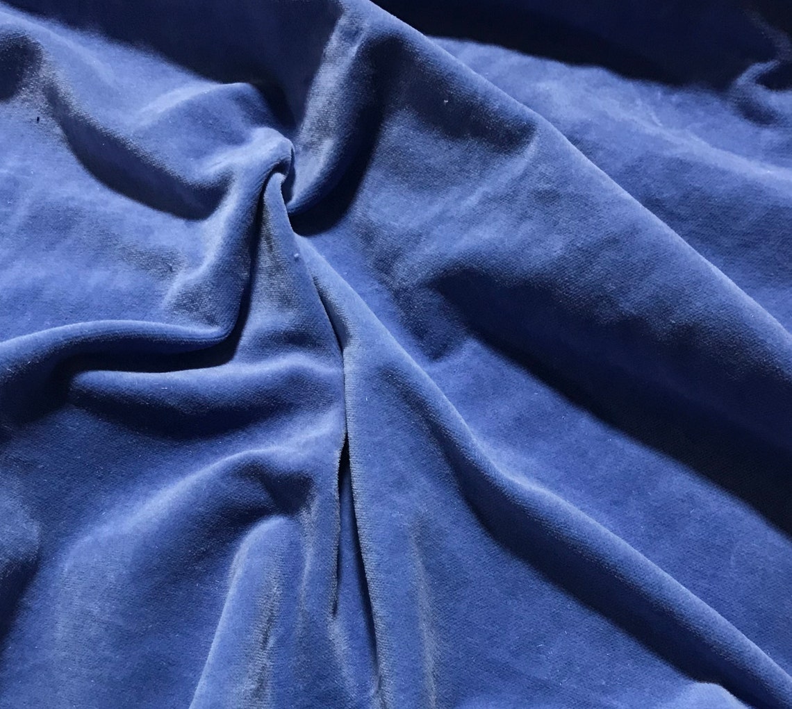 Hand Dyed Royal Blue Cotton Velveteen Fabric Etsy