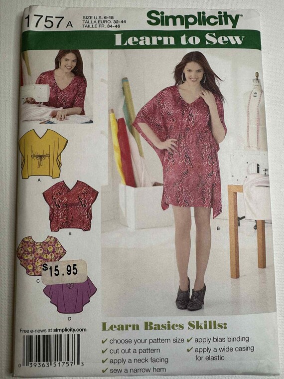 simplicity boho dress patterns 2012 Mini or Tunic Top. Pattern # 1757A Size: 6-18 make it your own GOTS Asos Dusty Blue Bridesmaids Size:Extra Small