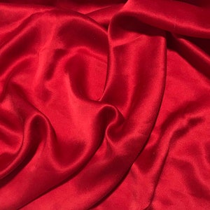 Scarlet Red - Sandwashed Silk Charmeuse Fabric