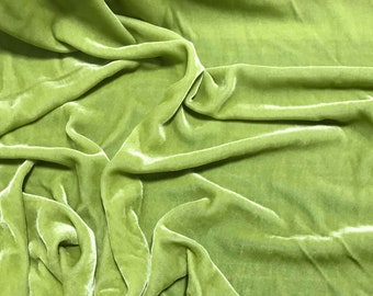 Pear Green - Silk Velvet Fabric