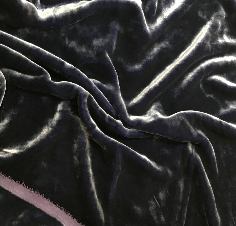 Midnight Blue HAND DYED Very PLUSH Silk Velvet Fabric 45 Wide Etsy