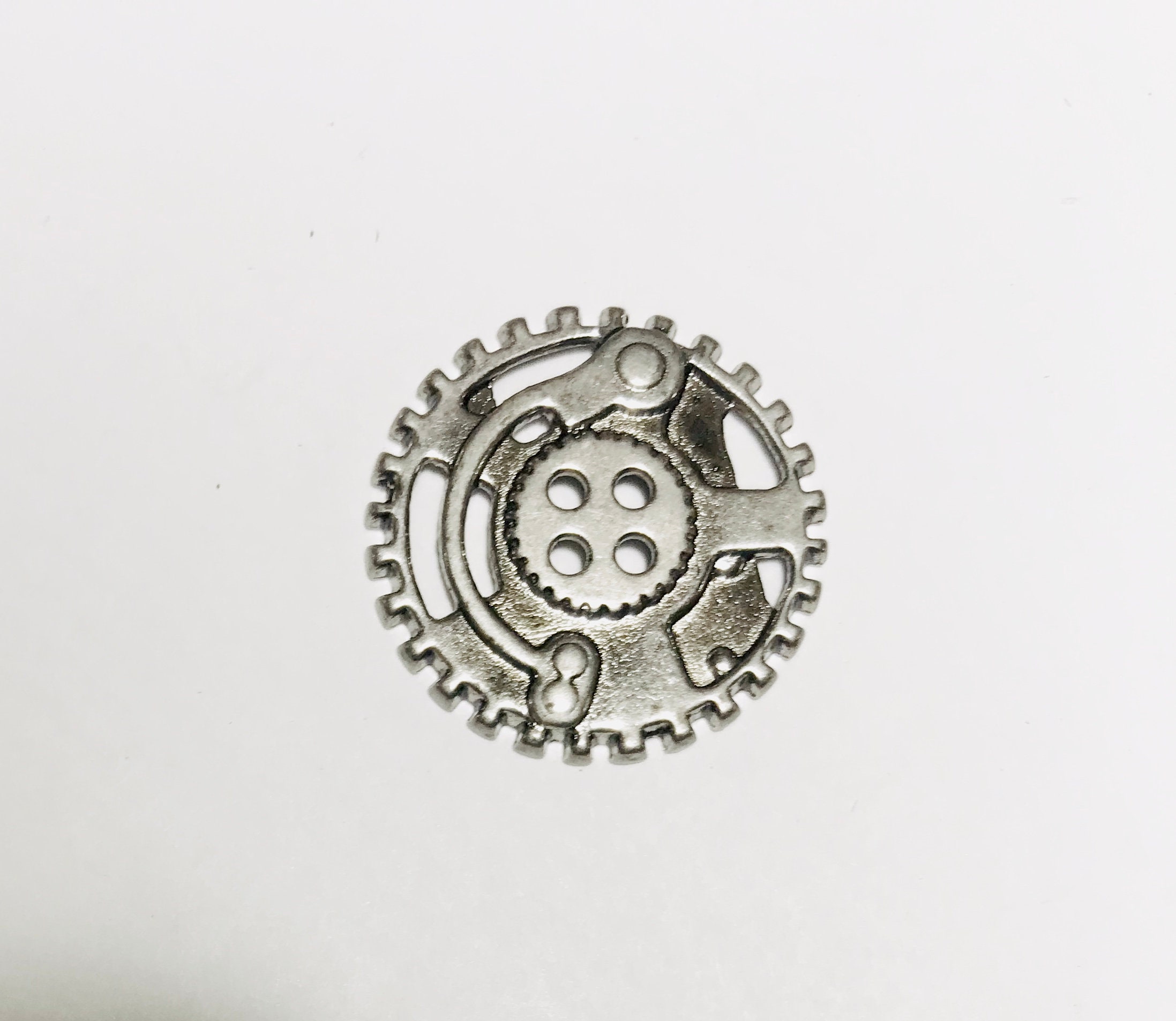 8x Boutons BOULONS et ENGRENAGES - Doré Antique | - GSW