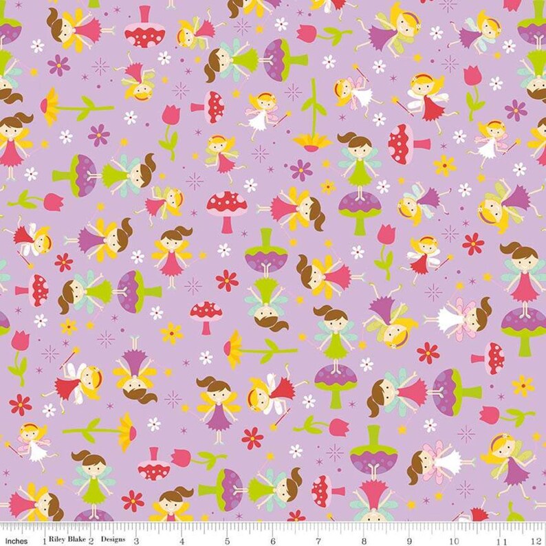 Fairy Garden Toss Purple Riley Blake Cotton Fabric - Etsy