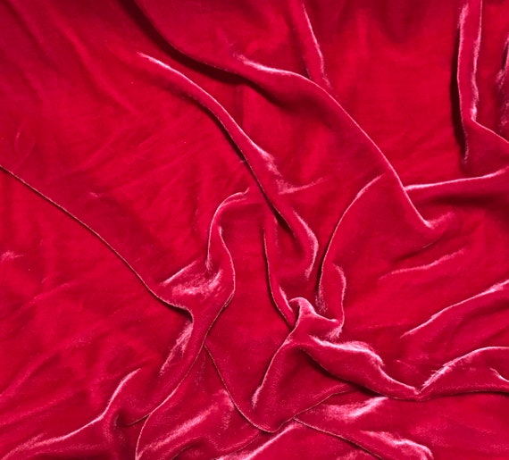 Ruby Red - Silk Velvet Fabric
