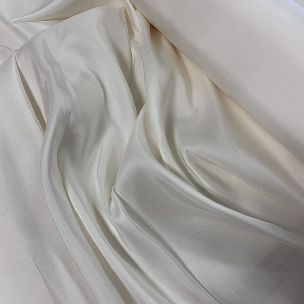 White - Smooth Silk Dupioni Fabric (Shantung)